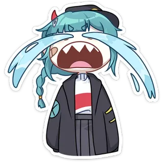 😭 weinen, anime, traurig, tränen, cartoon telegram sticker