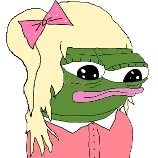 ☺️ Pepe the Frog pepe, frog, meme, internet meme, character, blonde, female, cute telegram sticker