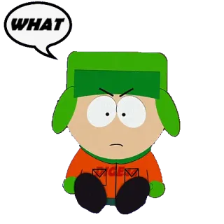 ❔ Kyle Broflovski South Park WHAT เซาท์พาร์ค, ไคล์, การ์ตูน, ตัวละคร telegram sticker