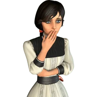 😟 Elizabeth Bioshock Infinite лизабет, bioshock, bioshock infinite, видеоигра, персонаж, встревожена telegram sticker