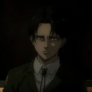 😶 Levi Ackerman Attack on Titan Anime, Manga, Ataque a los Titanes, Levi Ackerman, Personaje, Serio, Estoico telegram sticker