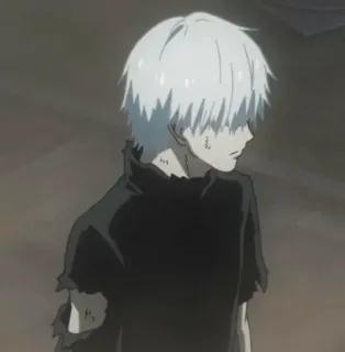 🙁 Ken Kaneki Tokyo Ghoul Anime, Ghoul, Tokyo Ghoul, Ken Kaneki, Wit Haar, Personage telegram sticker