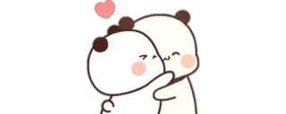 🥰 panda, amore, cuore, carino, cartoni animati, abbraccio whatsapp sticker