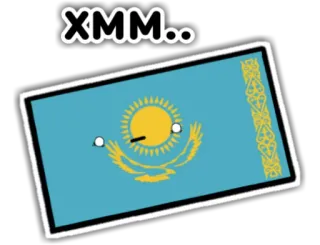🤔 XMM.. flag, Kazakhstan, countryball telegram sticker