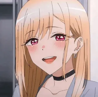 📓 Marin Kitagawa My Dress-Up Darling Anime, Mädchen, Erröten, Süß, Lächelnd, Marin Kitagawa, My Dress-Up Darling telegram sticker
