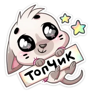🔝 Топчик fofo, desenho animado, animal, coelho, kawaii whatsapp sticker