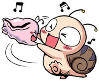 😆 süß, Schnecke, Cartoon, kawaii, Figur telegram sticker