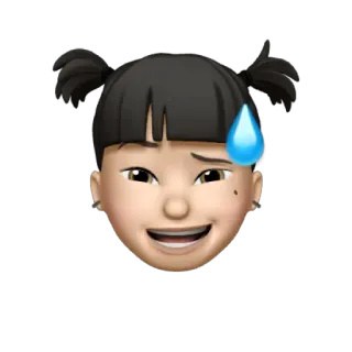 😅 Эмодзи, Пот, Лицо, Женщина, Мультфильм, Стикер telegram sticker