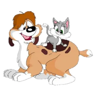 👭 cane, gatto, animali, amicizia, cartoni animati telegram sticker