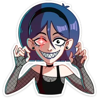 🤖 Cartoon, Anime, Goth, Mädchen, Emo, Sticker telegram sticker