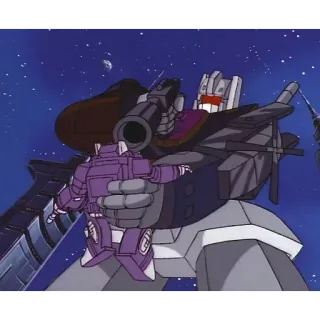 😬 Megatron Transformers robot, cartone animato, Transformers, pistola, Decepticon whatsapp sticker