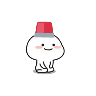 😀 carino, cartone animato, personaggio, rosso, cappello telegram sticker