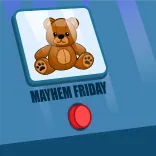 🧸 MAYHEM FRIDAY teddybär, chaos, freitag, knopf, cartoon telegram sticker
