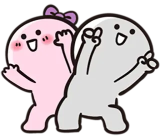 ✌ การ์ตูน, ตัวละคร, น่ารัก, ภาพประกอบ, สติกเกอร์, สีชมพู, สีขาว whatsapp sticker