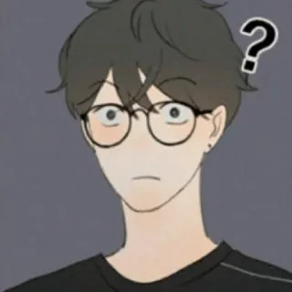 🦋 cartoon, question, thinking, portrait, glasses telegram sticker