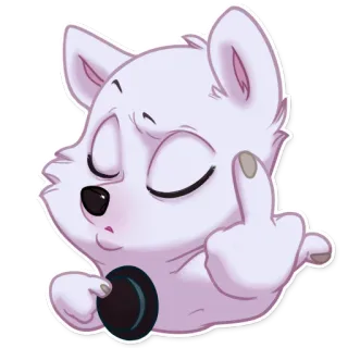 🖕 pies, zwierzę, środkowy palec, obraźliwy, gest, kreskówka telegram sticker