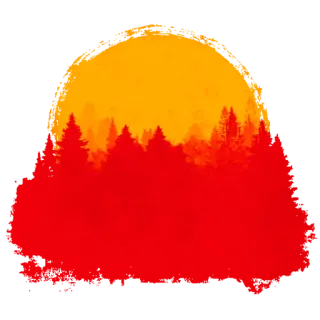 🌅 cây, rừng, thiên nhiên, đỏ, hoàng hôn, phong cảnh telegram sticker