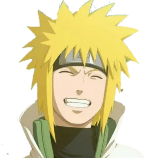 😁 Minato Namikaze Naruto Anime, Postać, Żółte włosy, Uśmiechnięty, Manga, Naruto, Minato Namikaze telegram sticker