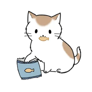 🐟 gatto, gattino, cibo, pesce, animale, carino telegram sticker