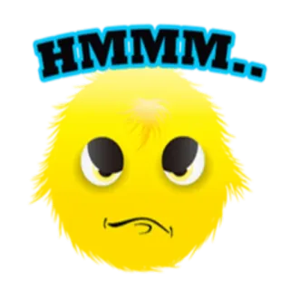 🤔 HMMM... эмодзи, хмм, думаю, желтый, мультфильм whatsapp sticker