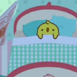 🌟 cartoon, bed, sleeping, cute, duck, animal telegram sticker