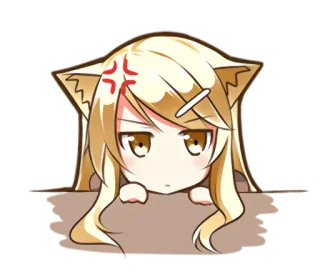 😠 Anime, Katzenmädchen, Wütend, Cartoon, Niedlich, Manga telegram sticker