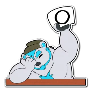 ⭕ beruang, protes, kartun, stiker, hewan, memegang papan, beruang putih whatsapp sticker