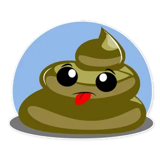 😝 caca, emoji, dibujos animados, marrón, cara, lengua telegram sticker