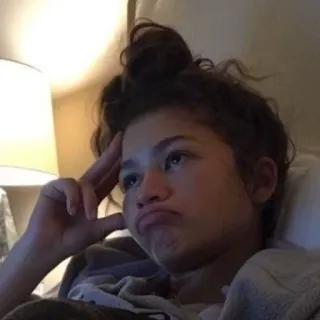 🤍 Zendaya celebrity, actress, portrait, sad, pout telegram sticker
