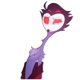 😕 Stolas Helluva Boss burung hantu, iblis, unggas, kartun telegram sticker