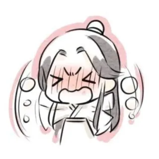 🤬 Аниме, Мультфильм, Стикер, Злой, Выразительный, Чиби whatsapp sticker