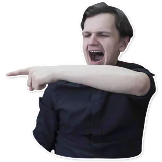 👈 apontando, homem, gritando, irritado, bravo telegram sticker