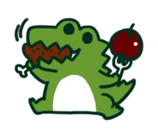 🍴 adesivo, coccodrillo, animale, cartone animato, cibo, pomodoro telegram sticker