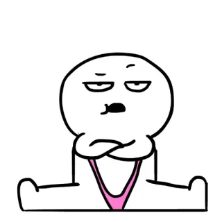 😏 sticker, cartoon, character, funny, expression, silly telegram sticker