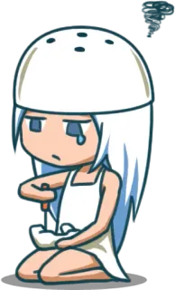 😥 Chibi, pleure, triste, Animé, Kawaii whatsapp sticker