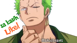 👍 Zoro One Piece อนิเมะ, วันพีซ, โซโล, นักดาบ, ผมสีเขียว telegram sticker