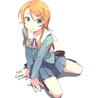 🙂 anime, girl, cartoon, character, school uniform telegram sticker