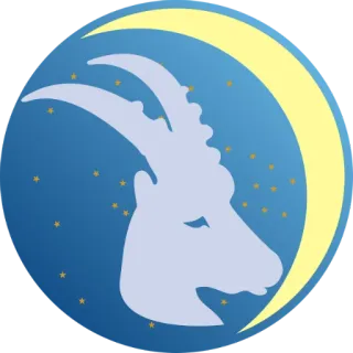 ♑️ capricornio, cabra, luna, estrellas, zodiaco, astrología telegram sticker