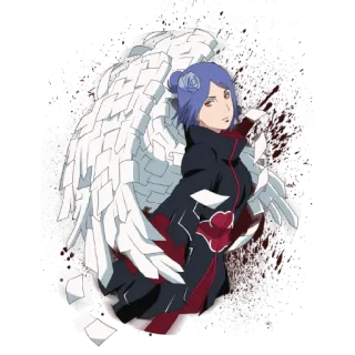 🥵 Konan Naruto อนิเมะ, นินจา, ปีก, แสงอุษา, ตัวละคร whatsapp sticker