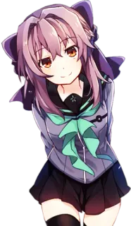 😌 Hiiragi Shinoa Seraph of the End Anime, Cartoon, Schattig, Meisje, Karakter, Hiiragi Shinoa, Seraph of the End whatsapp sticker
