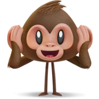 🙉 обезьяна, ничего не слышу, эмодзи, животное, мультфильм telegram sticker