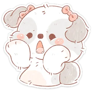 😮 imut, anjing, anak anjing, kartun, kawaii, menggemaskan telegram sticker