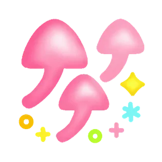 🤗 mushroom, pink, cute, kawaii, fantasy, magic, stars, sparkle whatsapp sticker