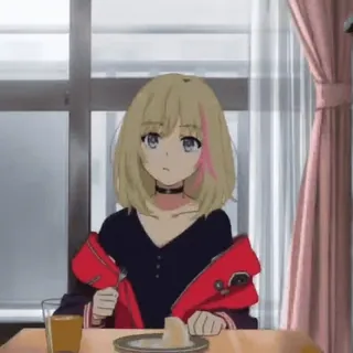 🫐 fille anime, mignon, ras du cou, anime, kawaii, portrait telegram sticker