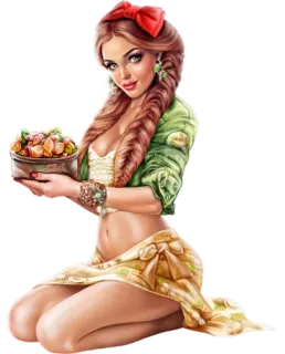 🍱 mujer, chica, dibujos animados, dulces, caramelos telegram sticker