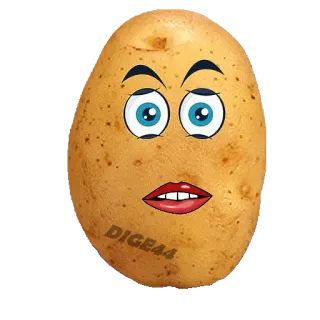 😢 DIGE44 kentang, kartun, wajah, makanan, sayur telegram sticker