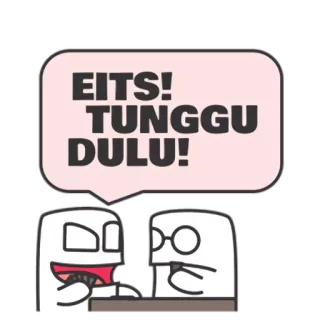 ✋ EITS! TUNGGU DULU! 만화, 기다려, 멈춰, 캐릭터, 대화 telegram sticker