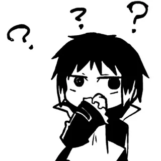 😐 question, confus, animé, manga, réflexion, douteux telegram sticker