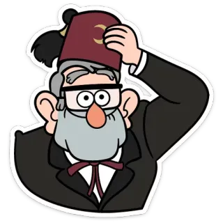 🎩 Grunkle Stan Gravity Falls Gravity Falls, Wujek Stan, Kreskówka, Śmieszne, Serial TV, Postać telegram sticker