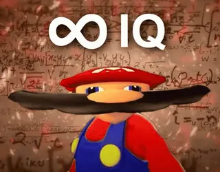 😒 Mario Super Mario ∞ IQ mario, infinity iq, meme, smart, nintendo, gaming, big brain telegram sticker